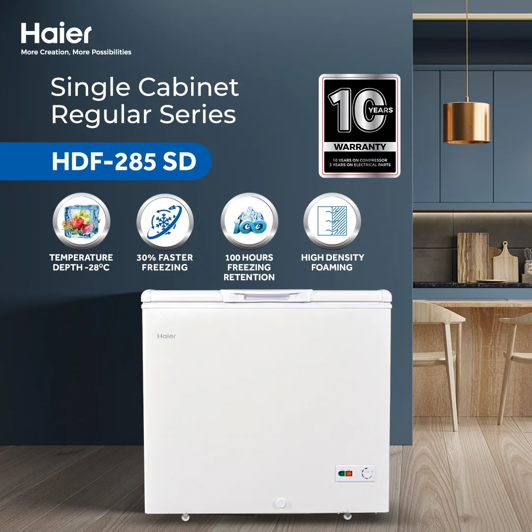 Haier HDF-285 10 CFT Single Door Deep Freezer