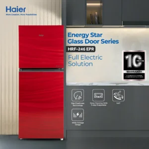 Haier HRF-246 EPR/EPB/EPC/EPG 8.6 CFT E-Star Glass Door Refrigerator