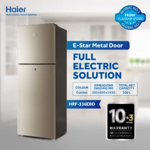 Haier HRF-336 EBS/EBD 12 CFT E-Star Metal Door Refrigerator