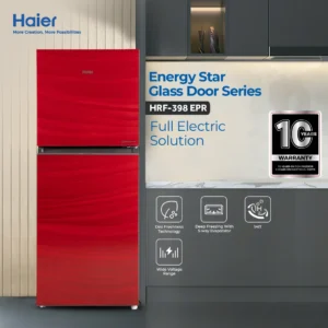 Haier HRF-398 EPR/EPB/EPC/EPG 14 CFT E-Star Glass Door Refrigerator