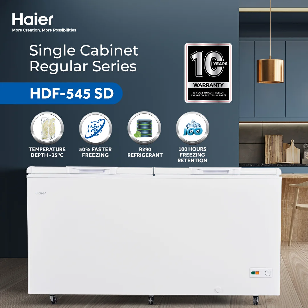 Haier HDF-545H 19 CFT Double Door Deep Freezer