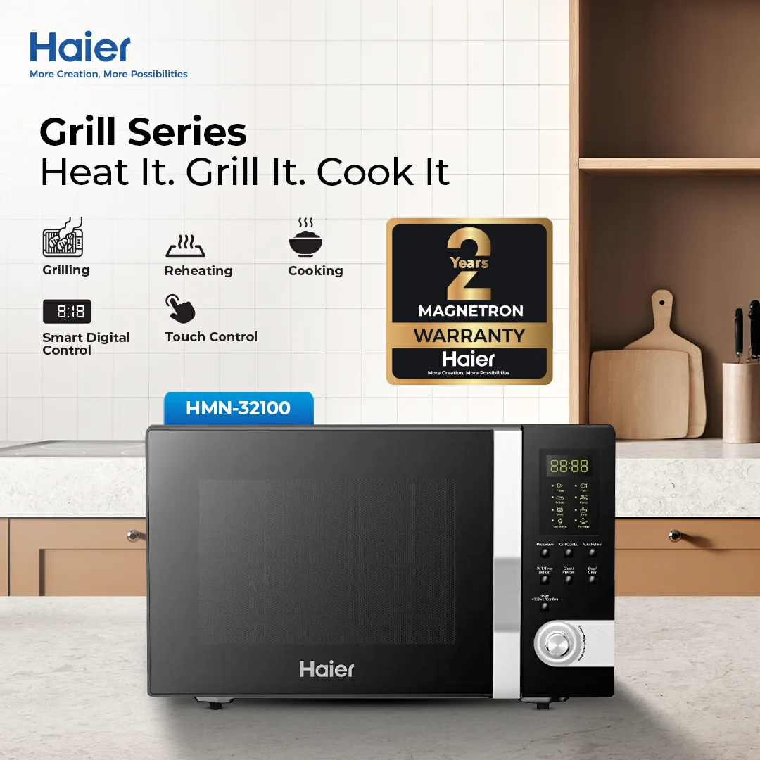 Haier HMN-32100BEGB 32L Grill Microwave Oven