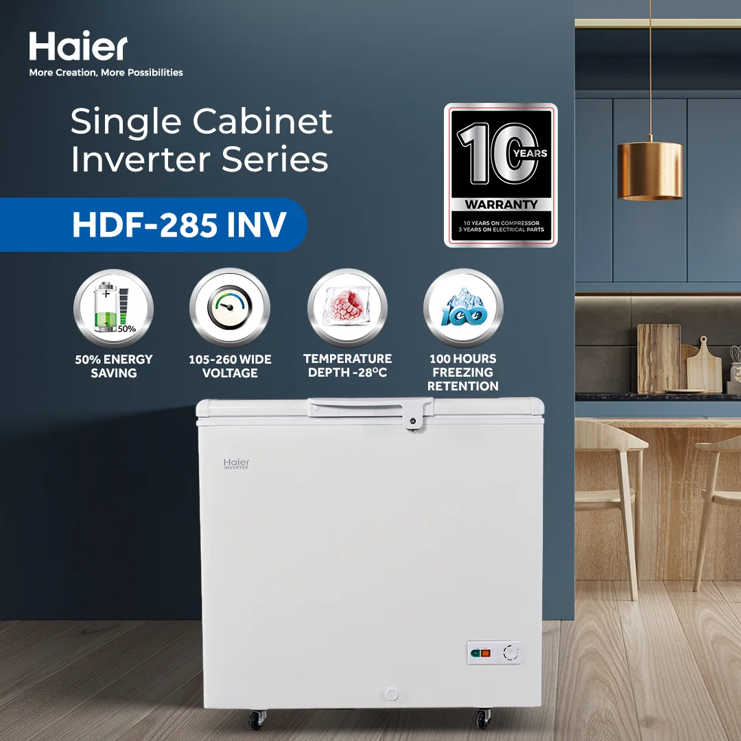 Haier HDF-285 INV 10 CFT Inverter Single Door Deep Freezer
