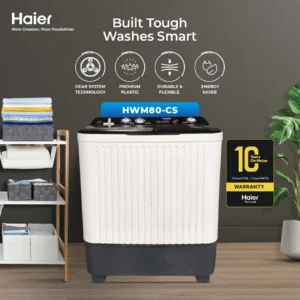 Haier HWM 80-CS 8KG Semi Automatic Twin Tub Washing Machine