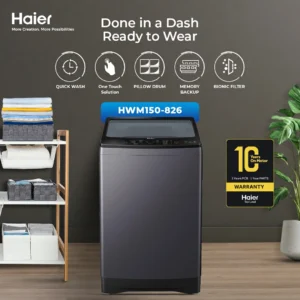 Haier HWM150-826 15KG Fully Automatic Top Load Washing Machine