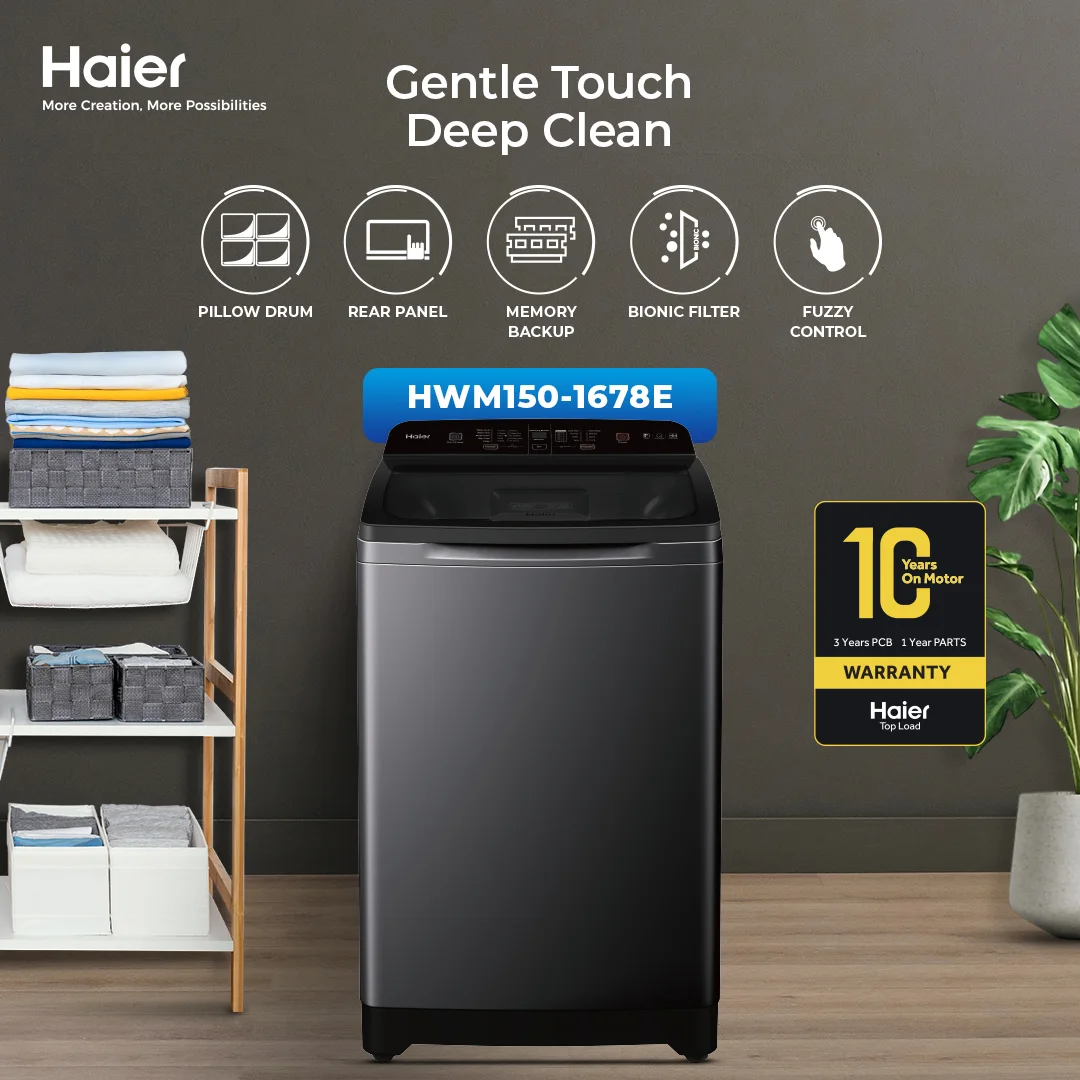 Haier HWM150-1678ES8 Fully Automatic Top Load Washing Machine