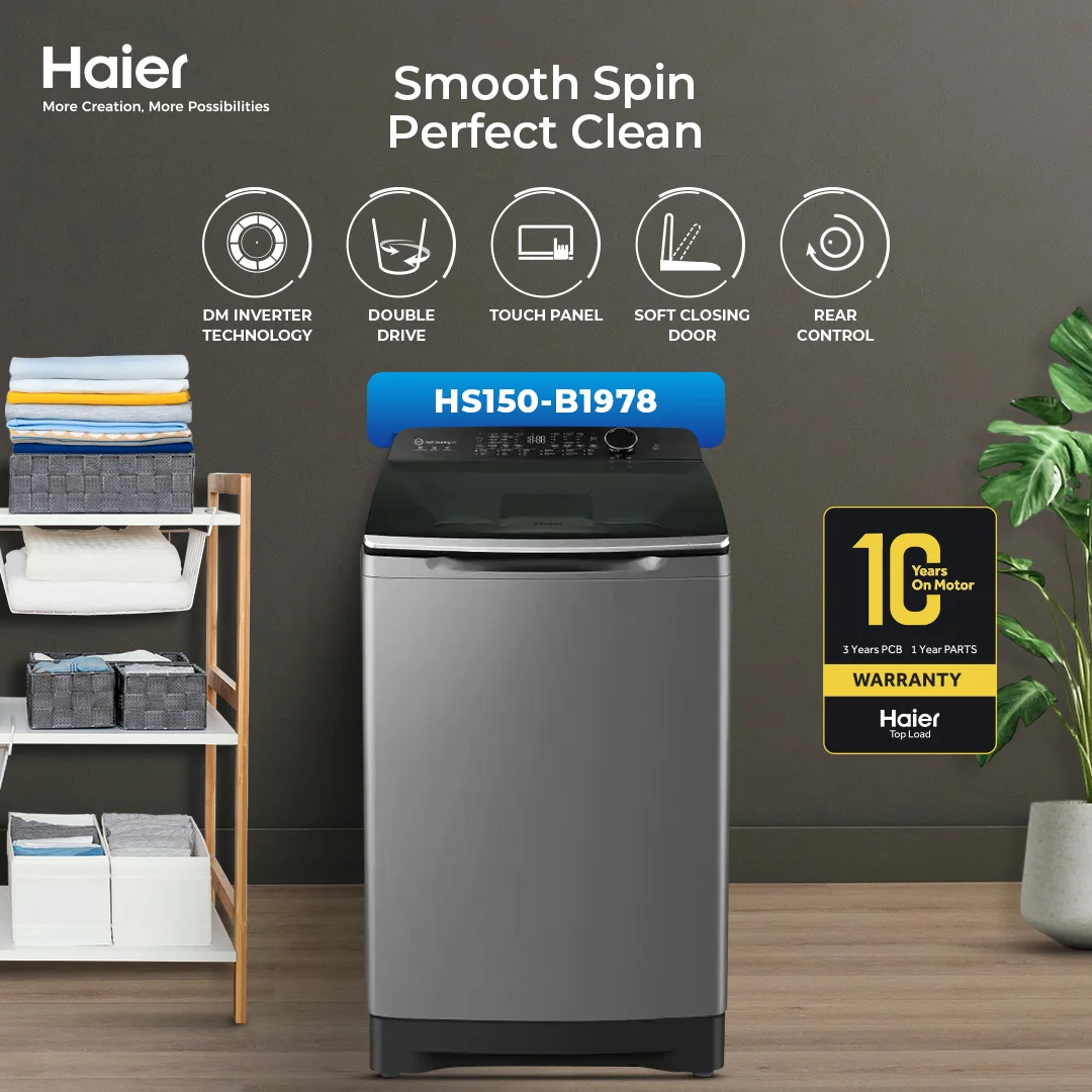 Haier Double Drive Series Washing Machine HWM-150-B1978